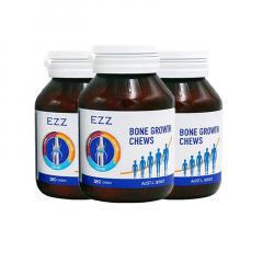 【活动：买赠药盒1个】EZZ 成长丸骨乐咀嚼片 120粒*3瓶周期装 澳洲进口活性赖氨酸VD钙