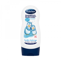 德国Bubchen贝臣小企鹅儿童洗发沐浴露二合一 230ml 3岁以上 1瓶装