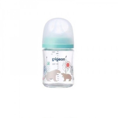 日本贝亲第三代玻璃奶瓶自然实感仿母乳奶瓶宽口径北极熊160ML 1瓶装